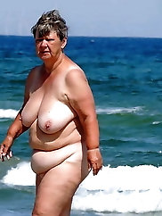 Elegant old grandmother in sexy underwear