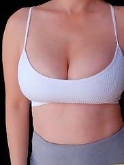 My spouse is athletic and attractive in a white sports top